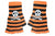 Black and Orange Skull Fingerless Gloves